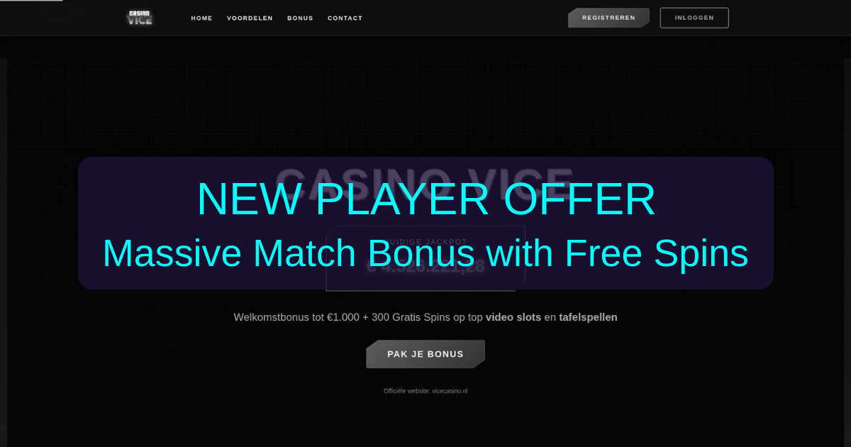 Vice Casino welcome bonus